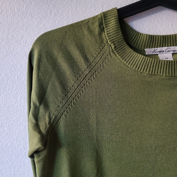 Kenneth Cole Moss Green Silk Blend Sweater - Picture 5 of 10